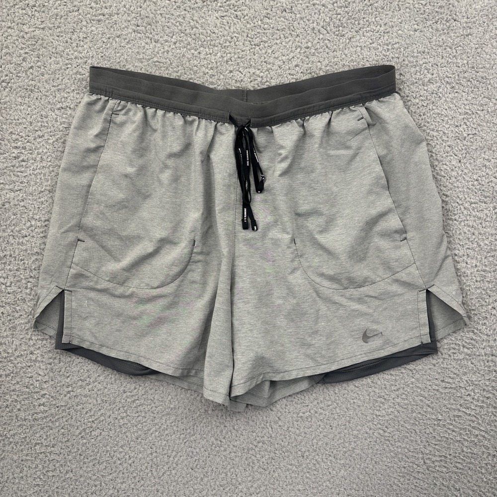 Nike Flex Stride Brief Running‎ Shorts Gray Athletic Athleisure Men's Large